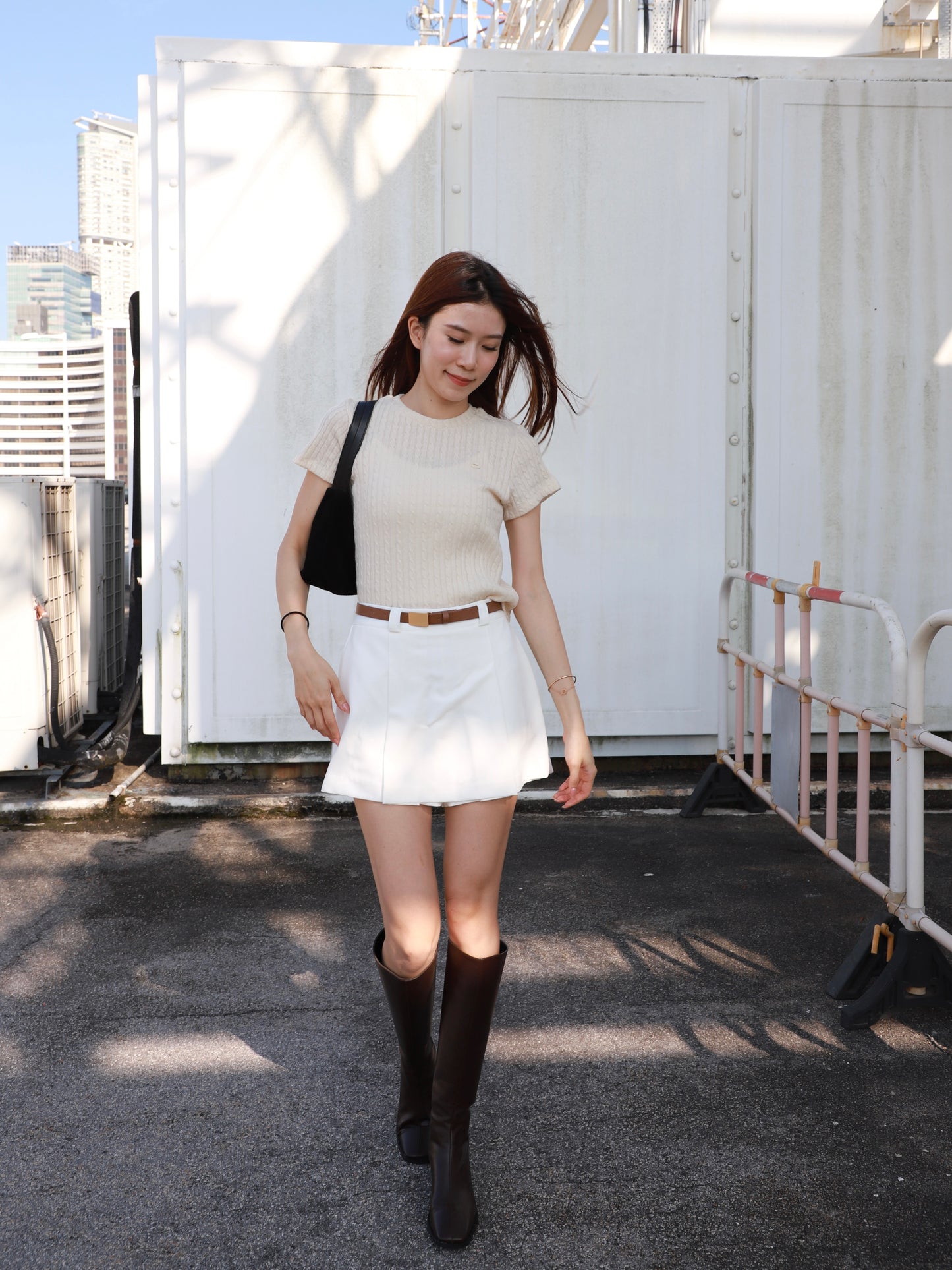 Chiffon Belt Skirt Shorts