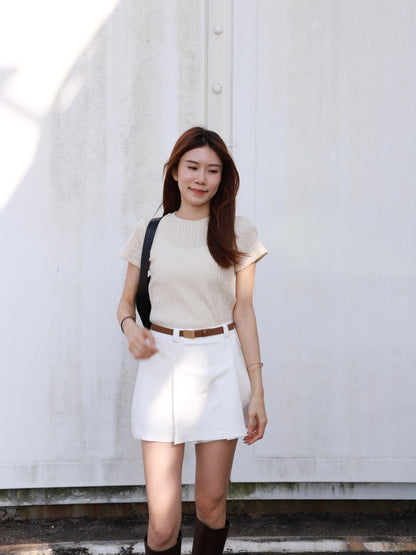 Chiffon Belt Skirt Shorts