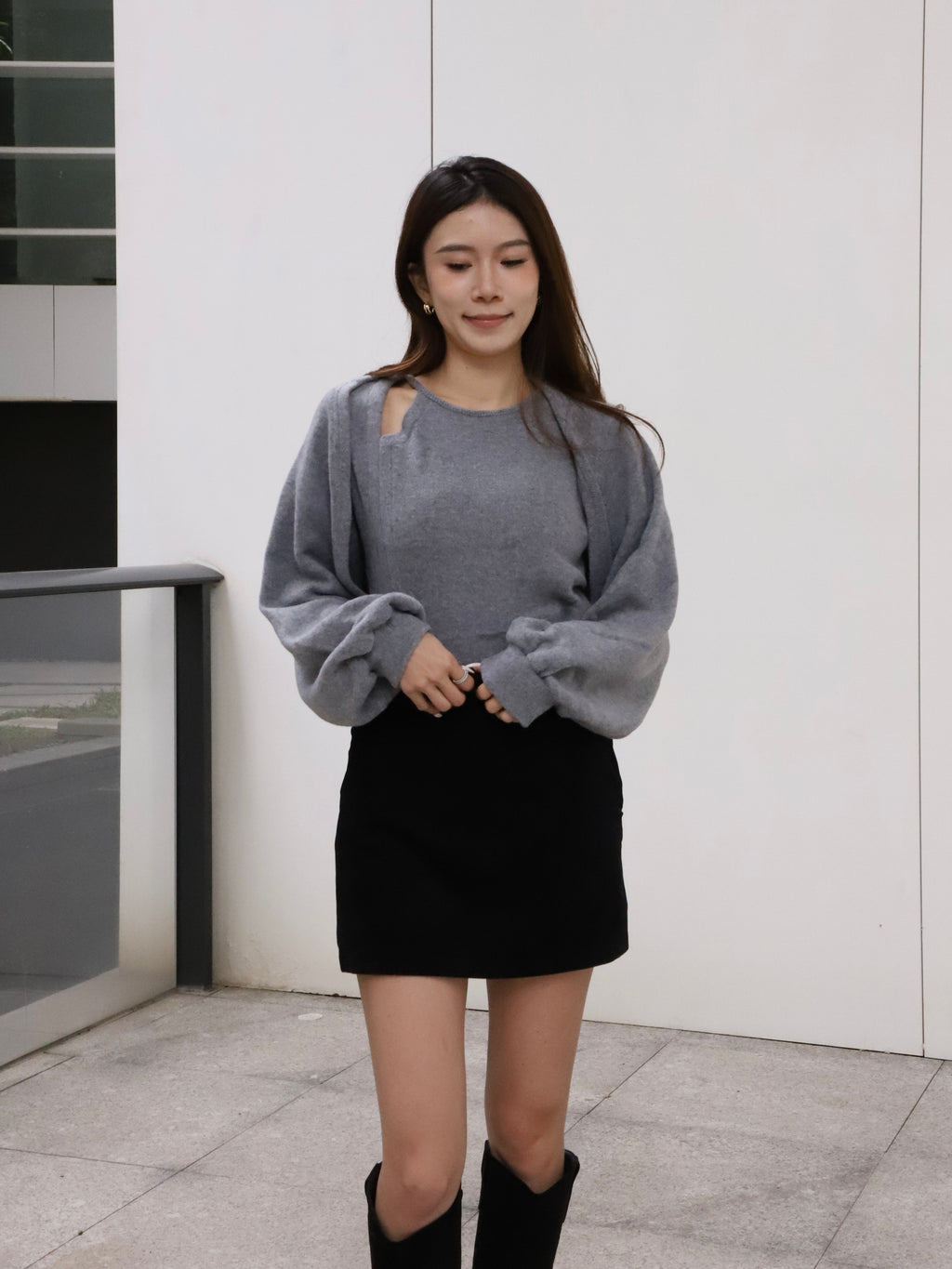 Cloudy Shorts & Cardigan Set