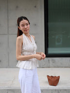 Cross Neck Flowery Tank Top