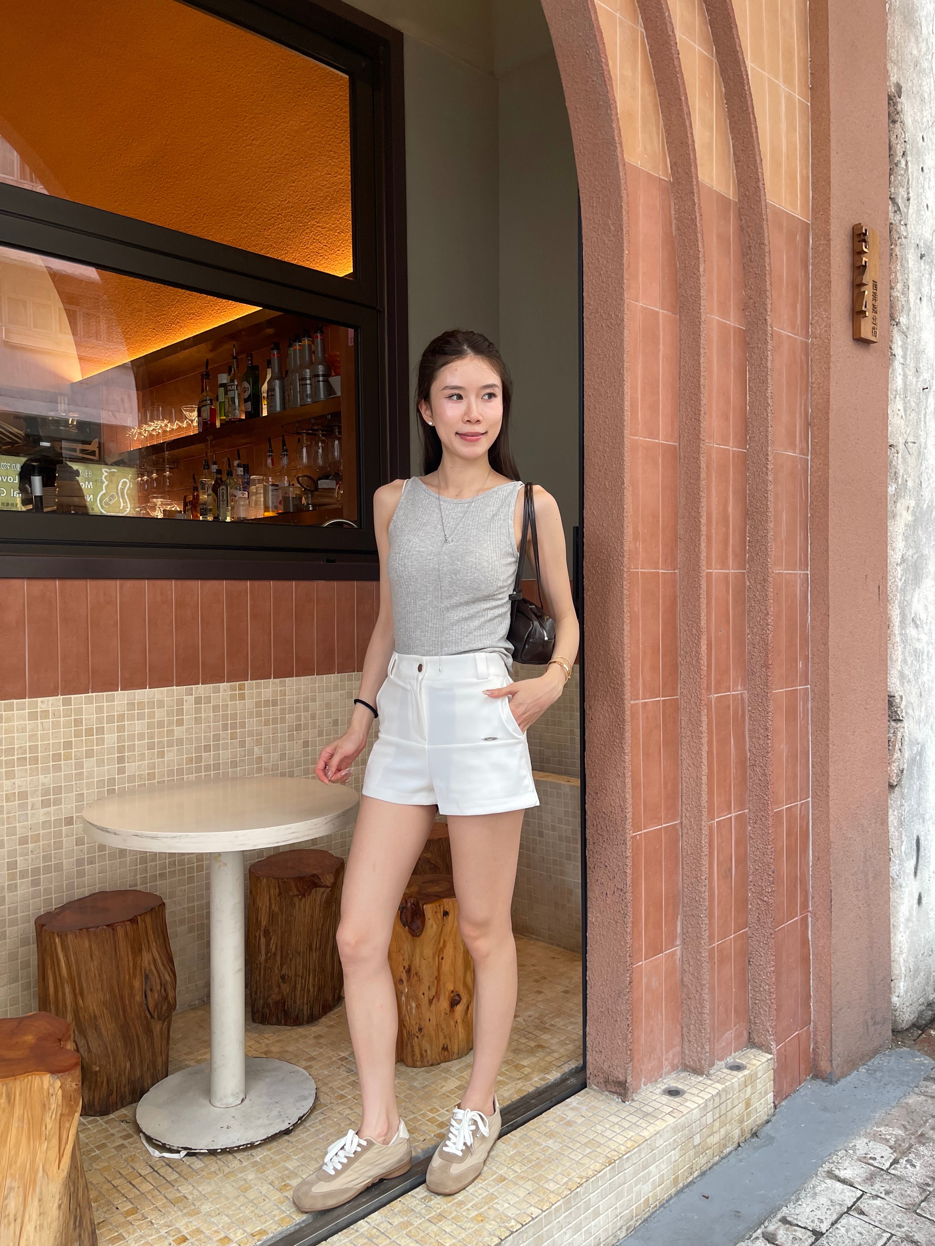 Crewneck Striped Cotton Tank Top