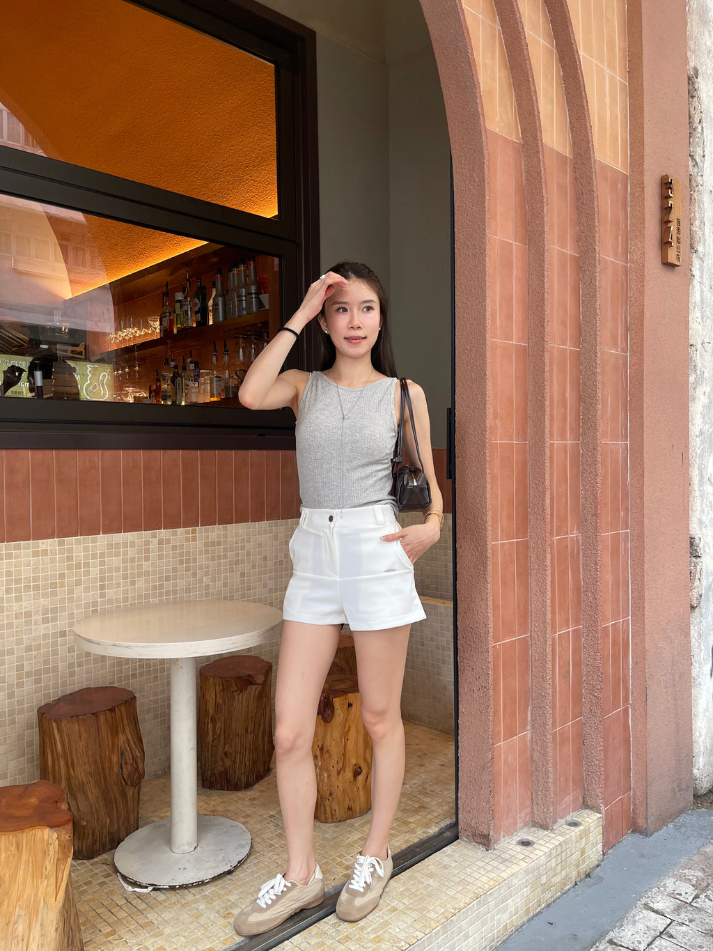 Crewneck Striped Cotton Tank Top