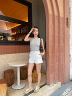 Crewneck Striped Cotton Tank Top