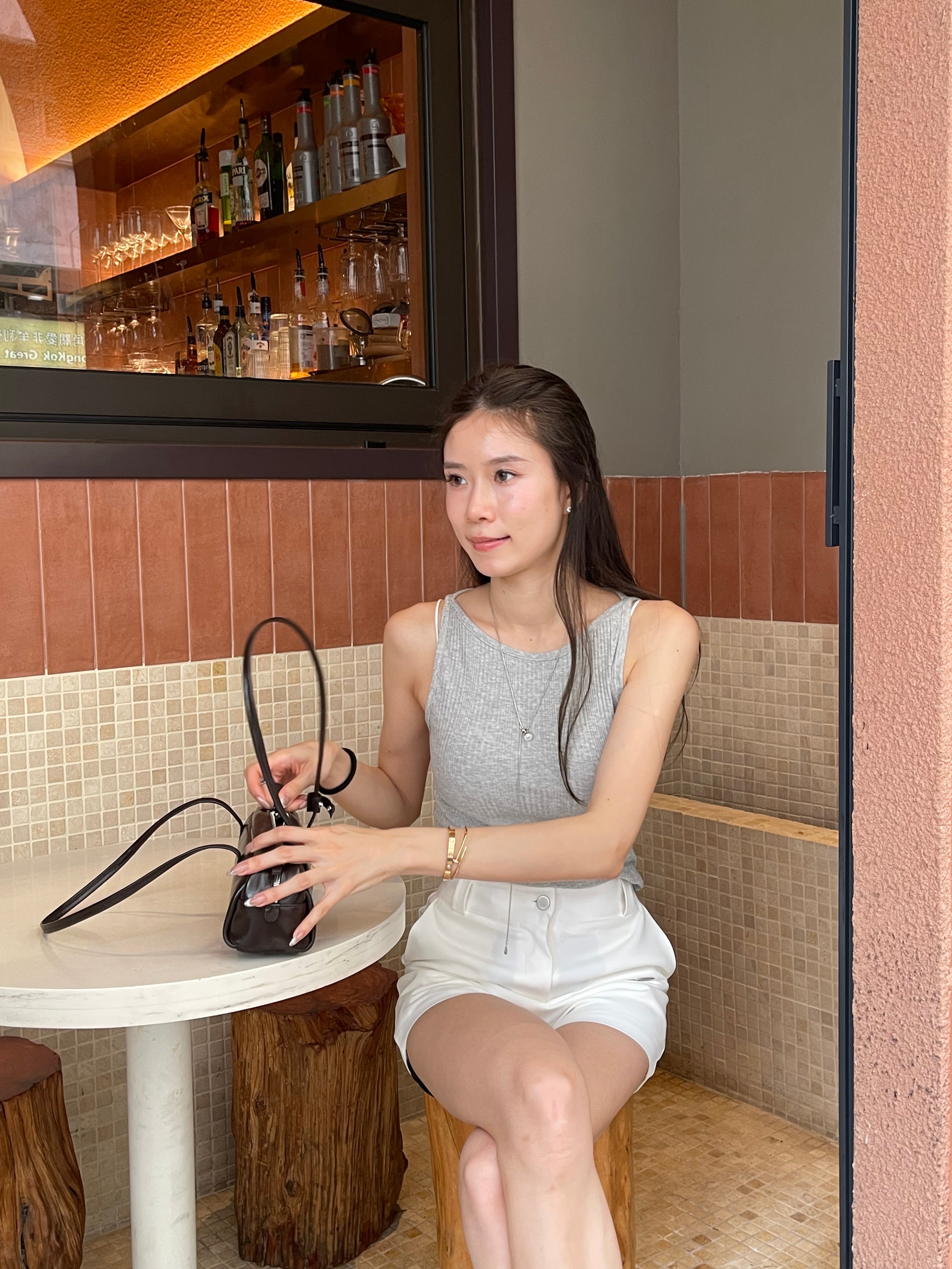 Crewneck Striped Cotton Tank Top