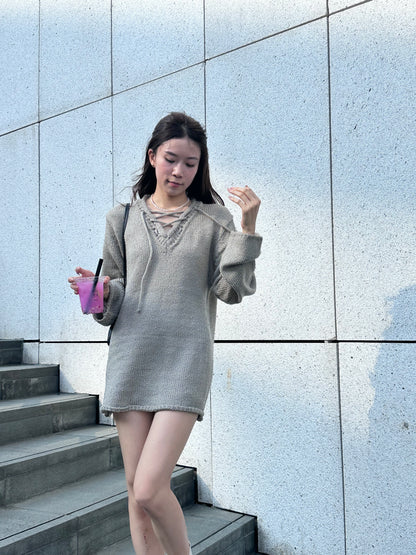 Tied on the Chest Oversize Cardigan