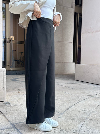 Wrap Button Chiffon Pants