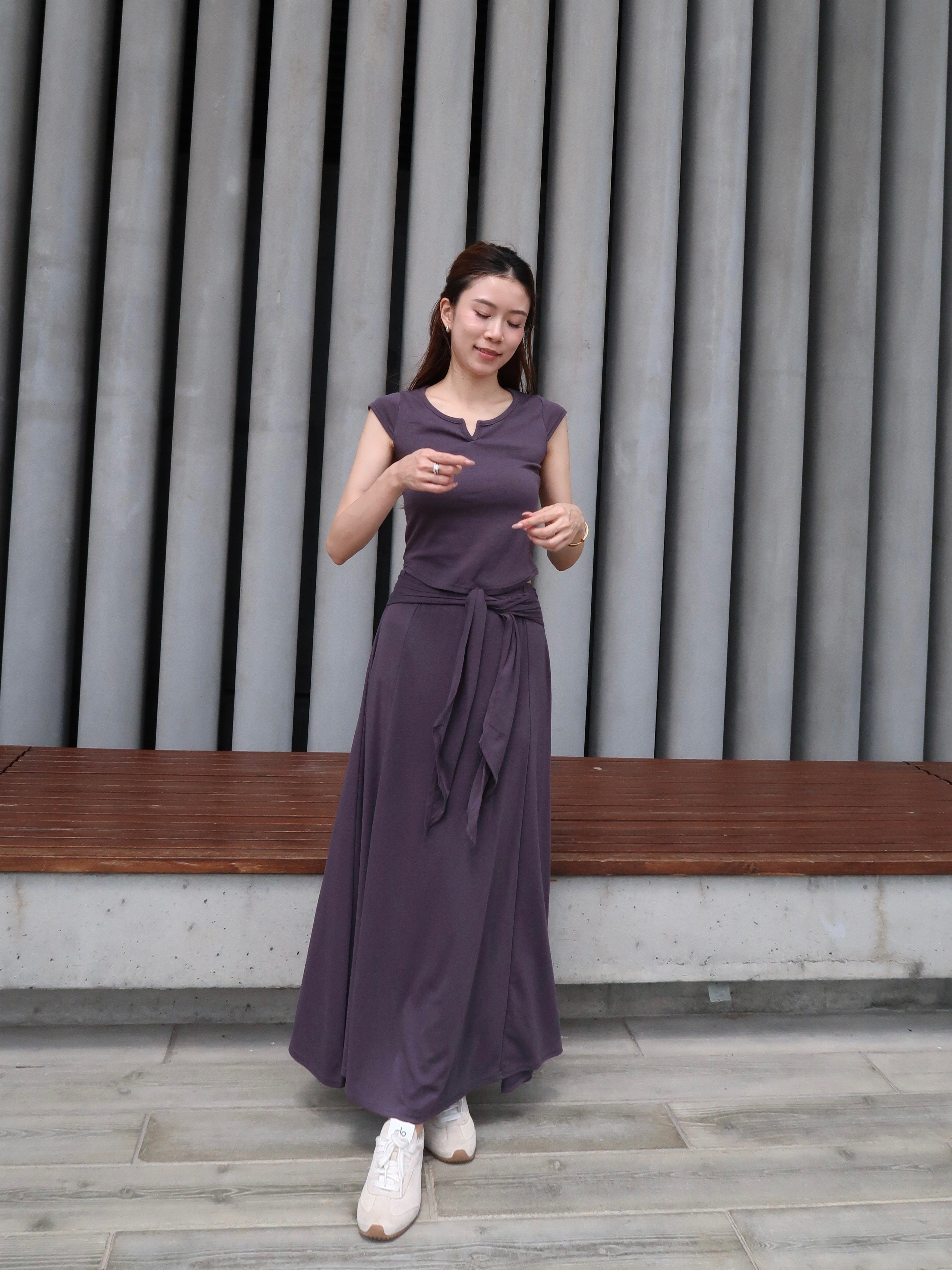 Cotton Top & Tied Skirt Set