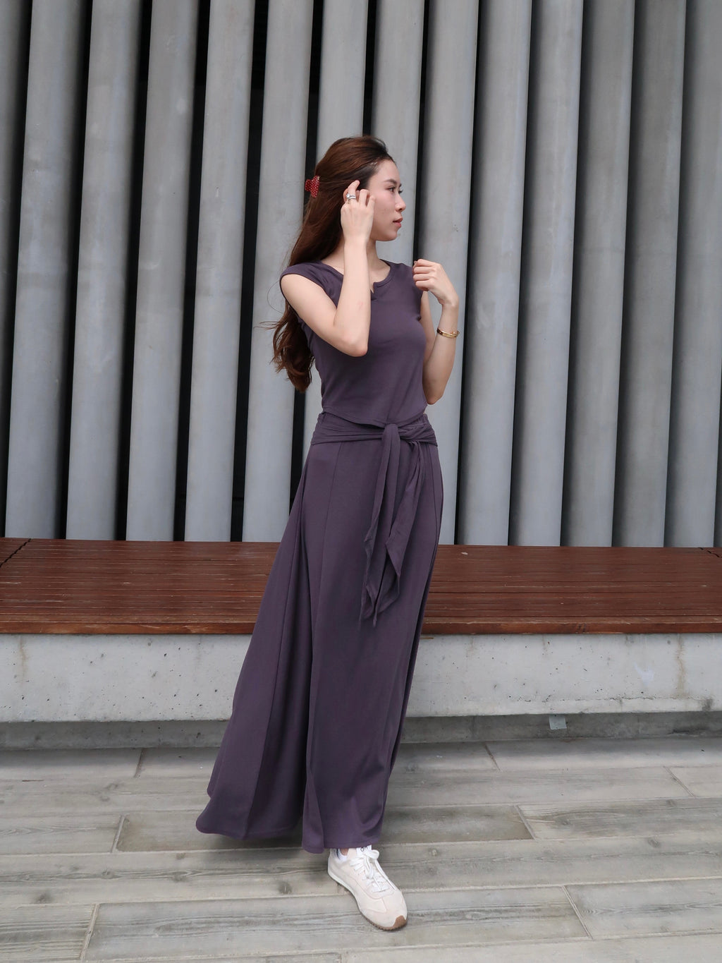 Cotton Top & Tied Skirt Set
