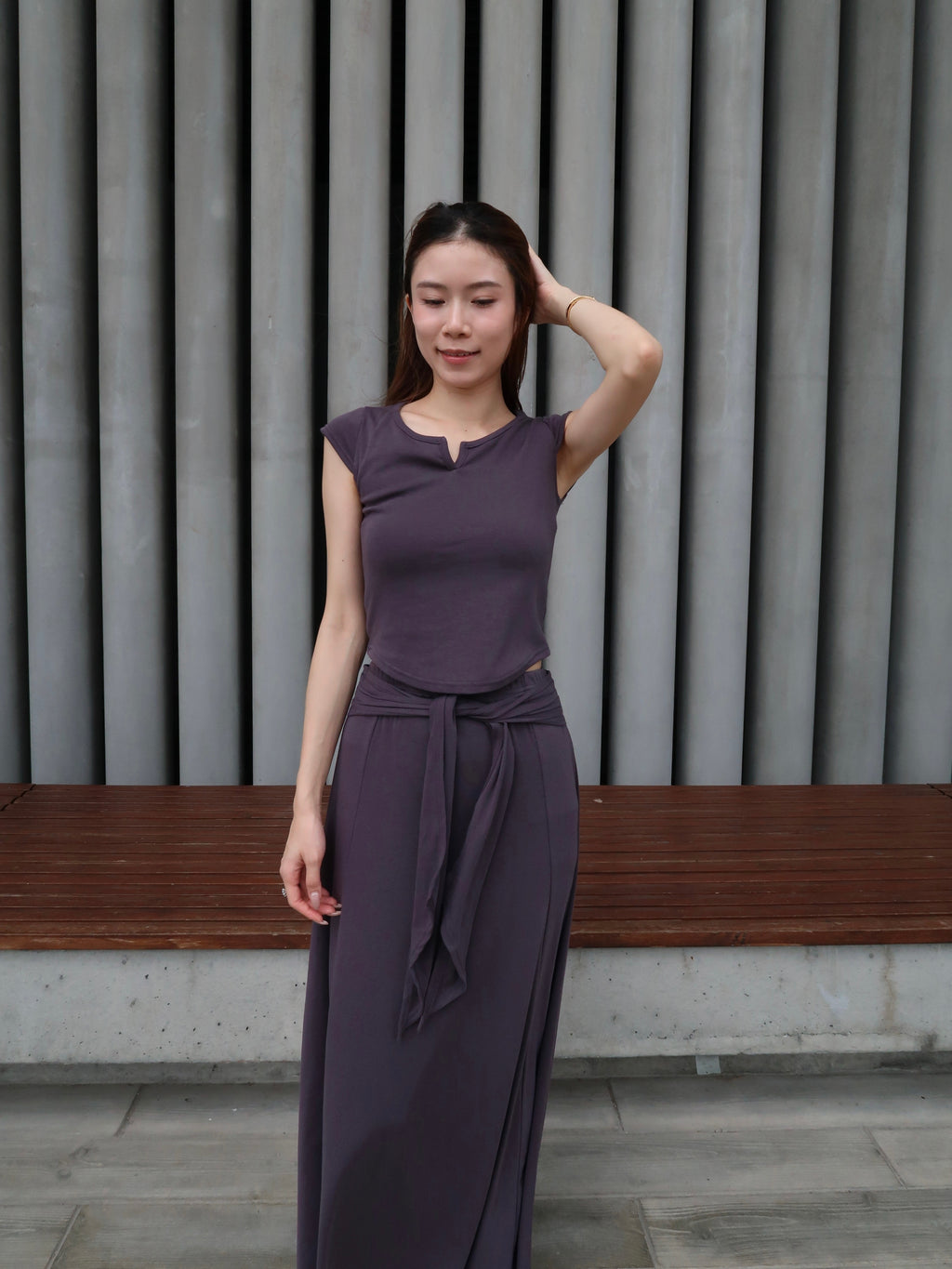 Cotton Top & Tied Skirt Set