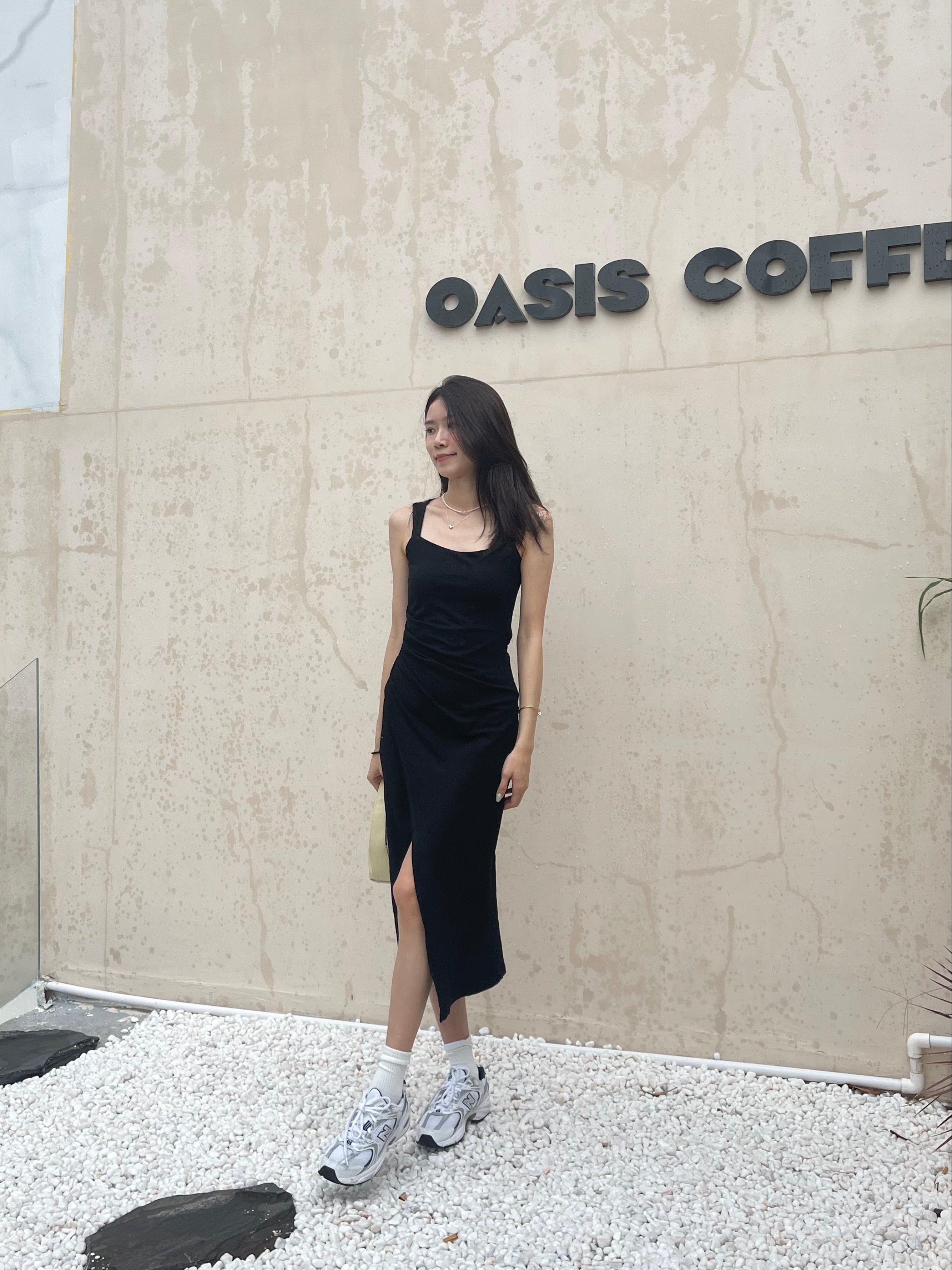 Square Neck Slit Maxi Dress