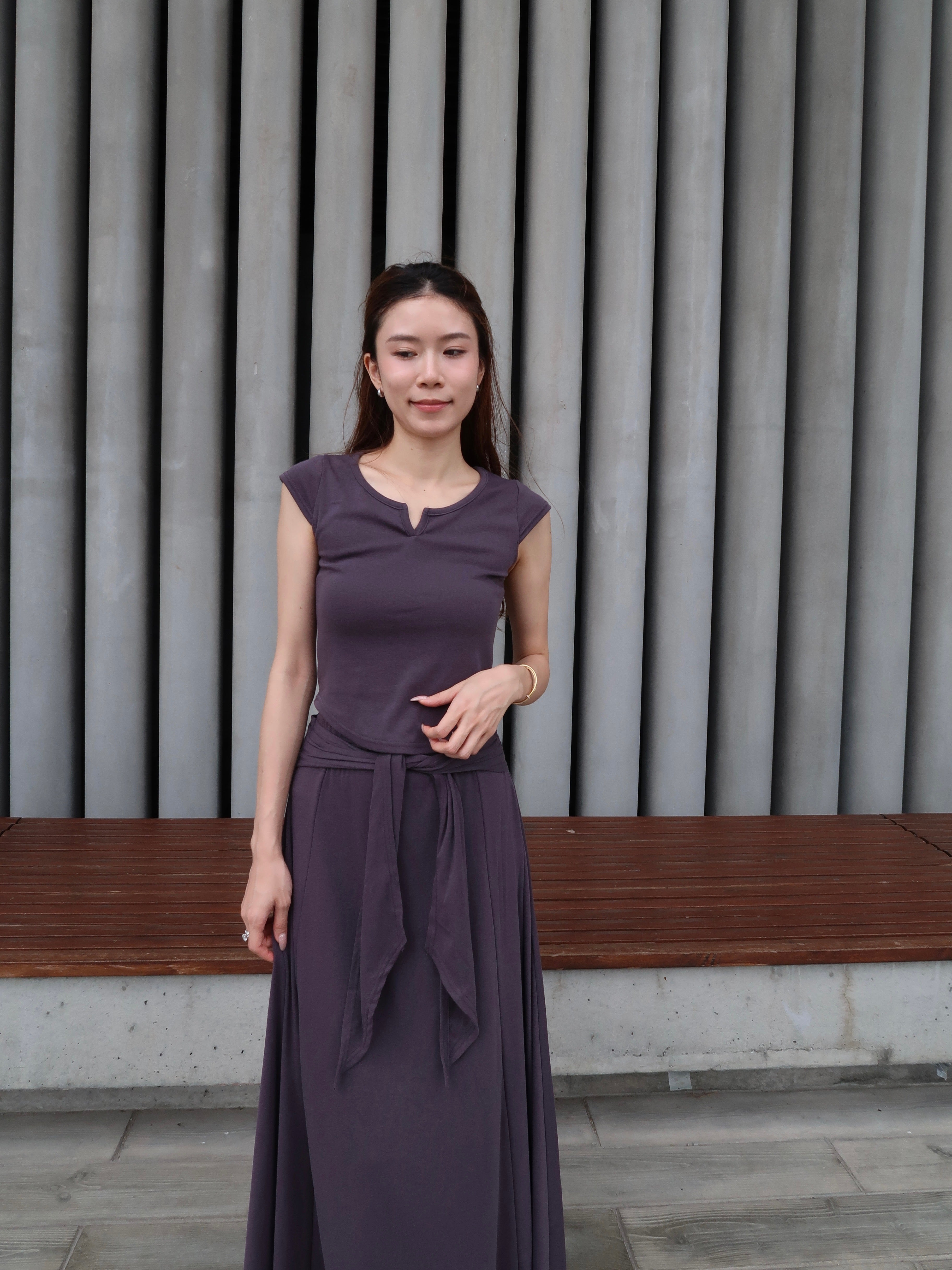 Cotton Top & Tied Skirt Set