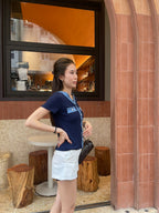 Tweed V Neck Knitted T Top