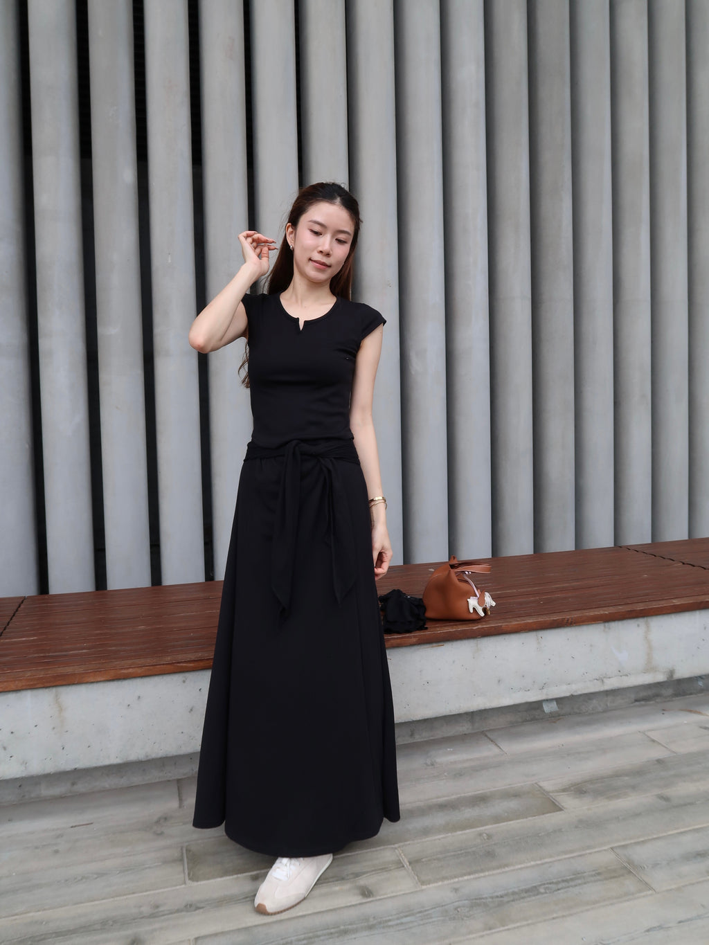 Cotton Top & Tied Skirt Set