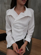 Cropped Tied Side Shirt Top