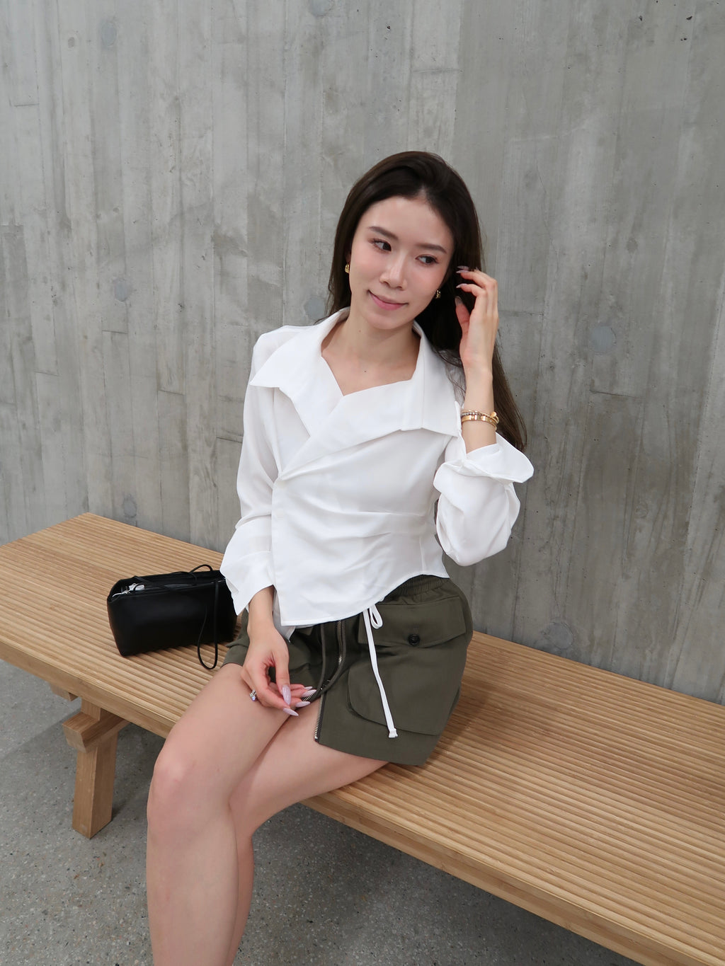 Cropped Tied Side Shirt Top
