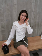 Cropped Tied Side Shirt Top