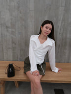 Cropped Tied Side Shirt Top