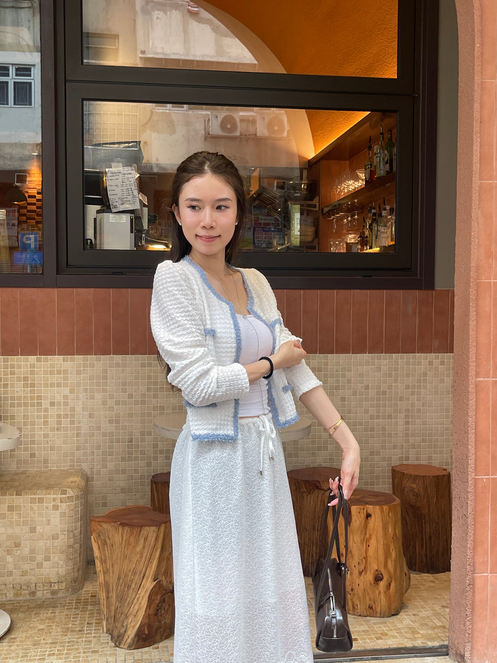 Light Blue Tweed Cardigan