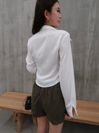 Cropped Tied Side Shirt Top