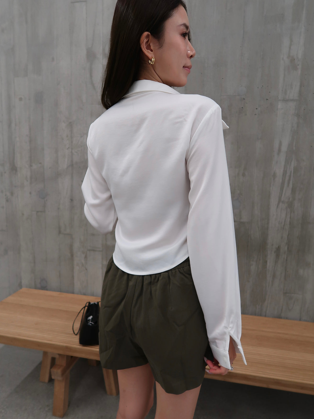 Cropped Tied Side Shirt Top