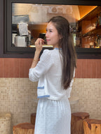 Light Blue Tweed Cardigan