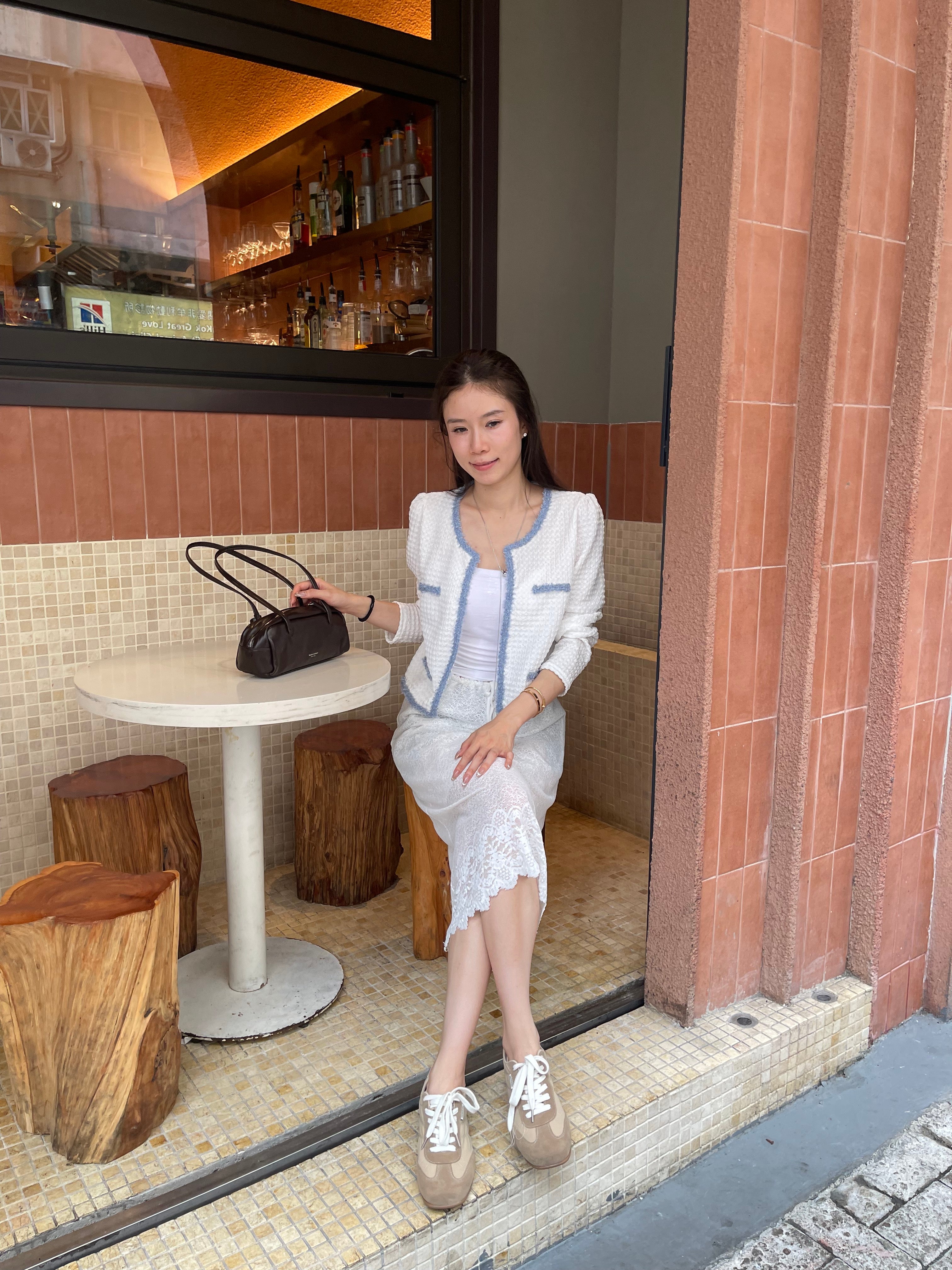 Light Blue Tweed Cardigan