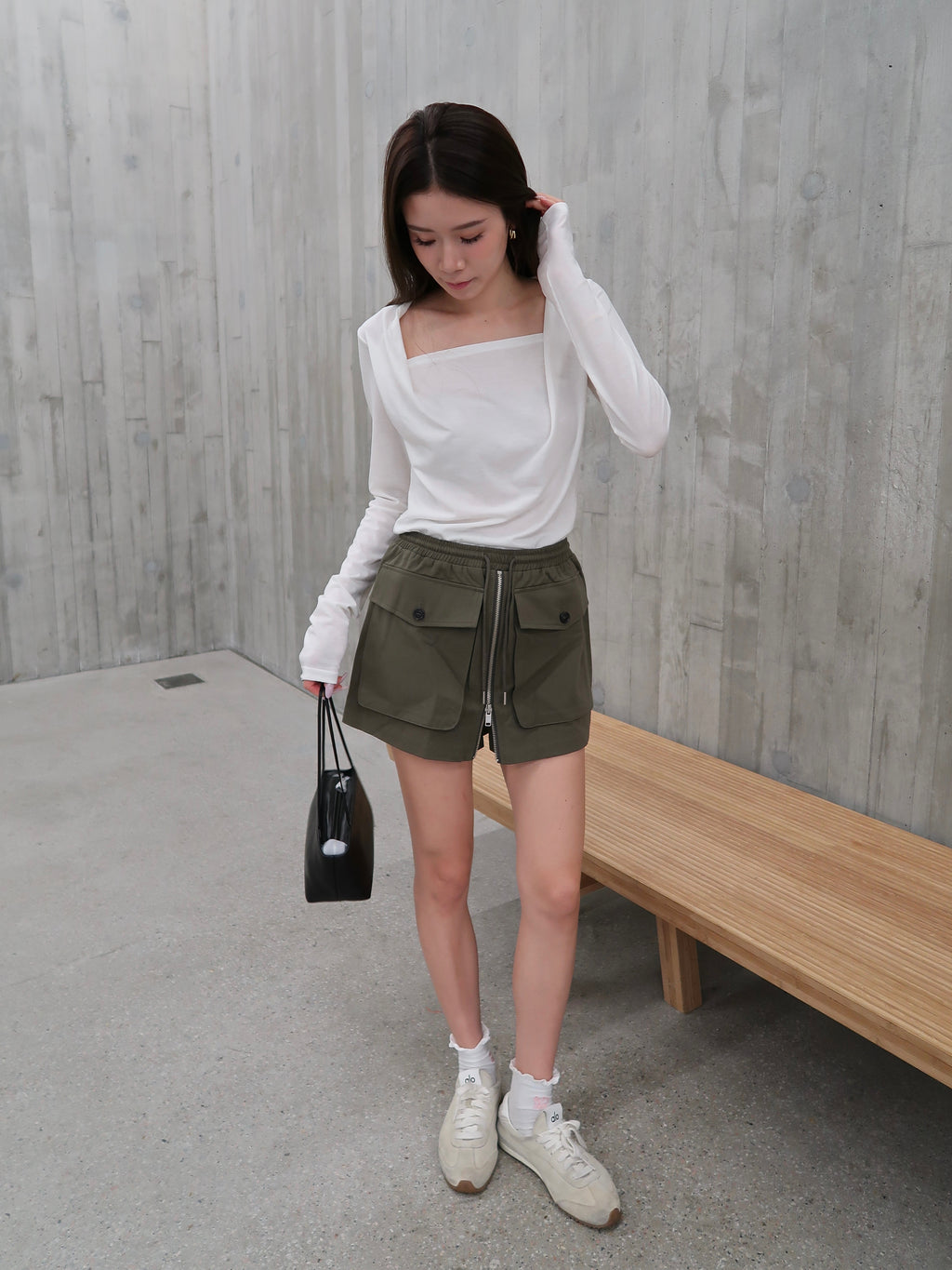 U Neck Rave Cotton Long Sleeves Top