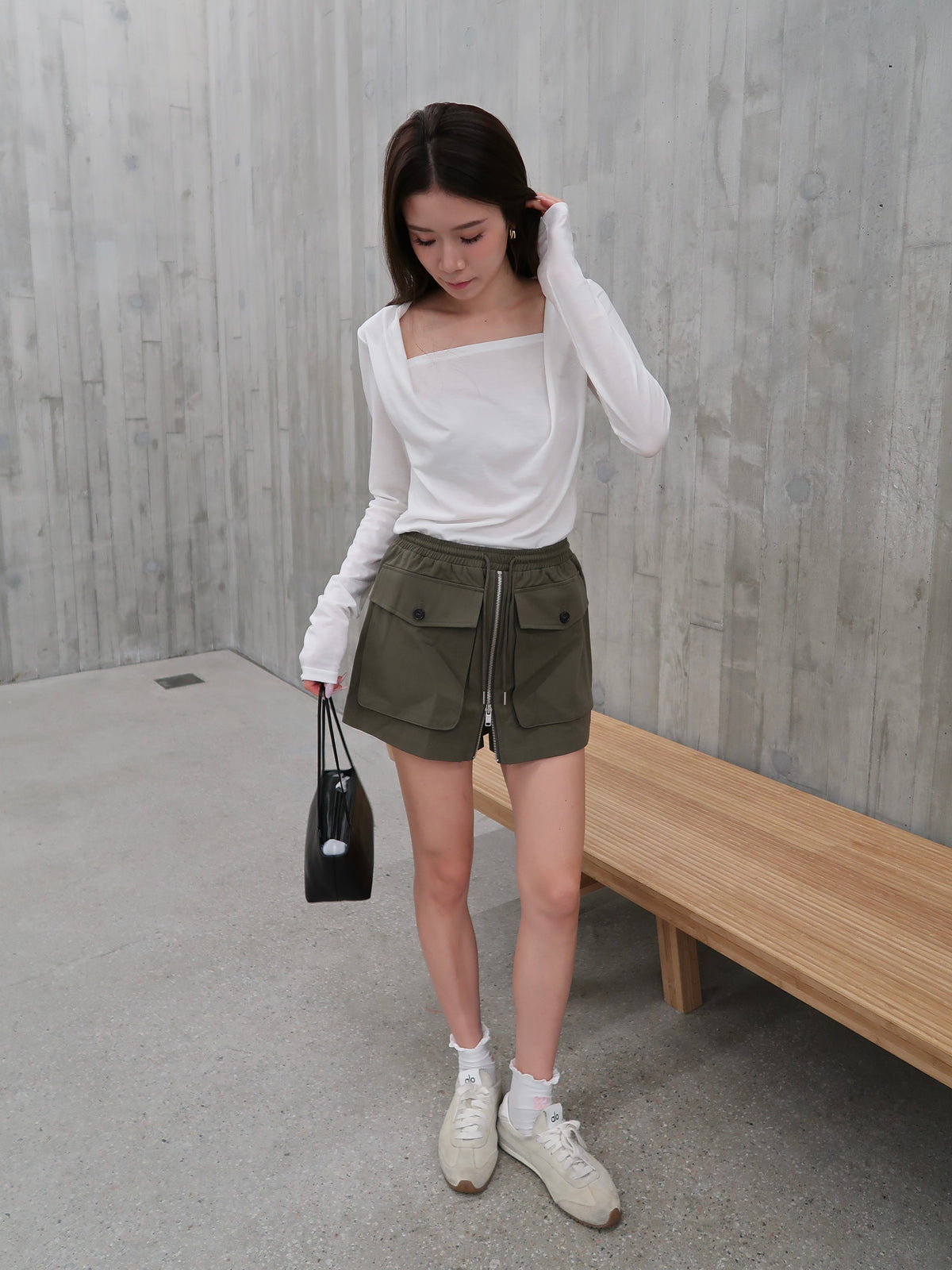U Neck Rave Cotton Long Sleeves Top