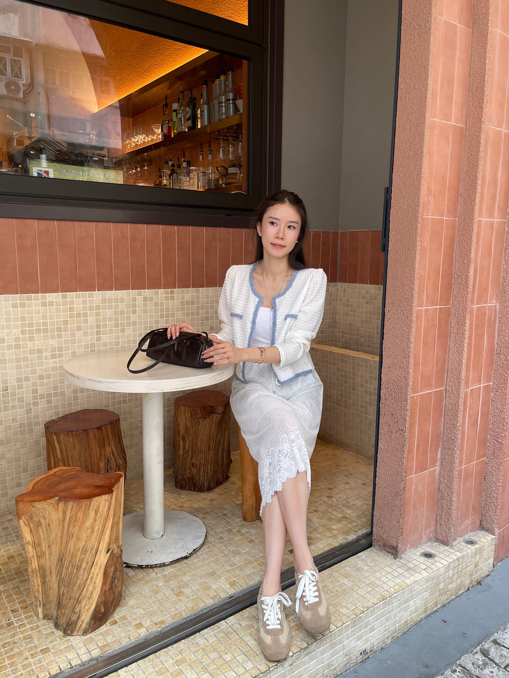 Light Blue Tweed Cardigan