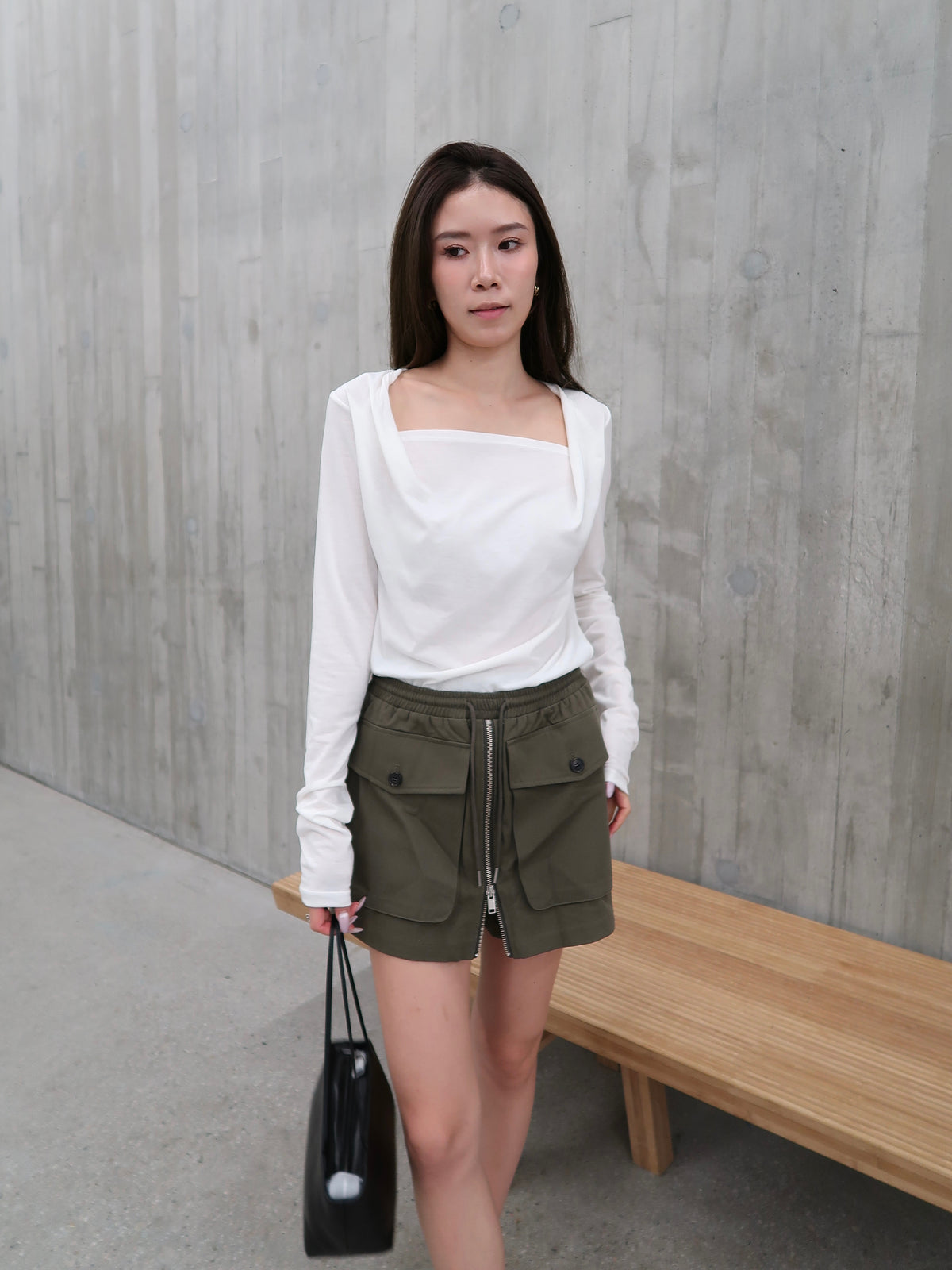 Zip Up 2 Pockets Skirt Shorts