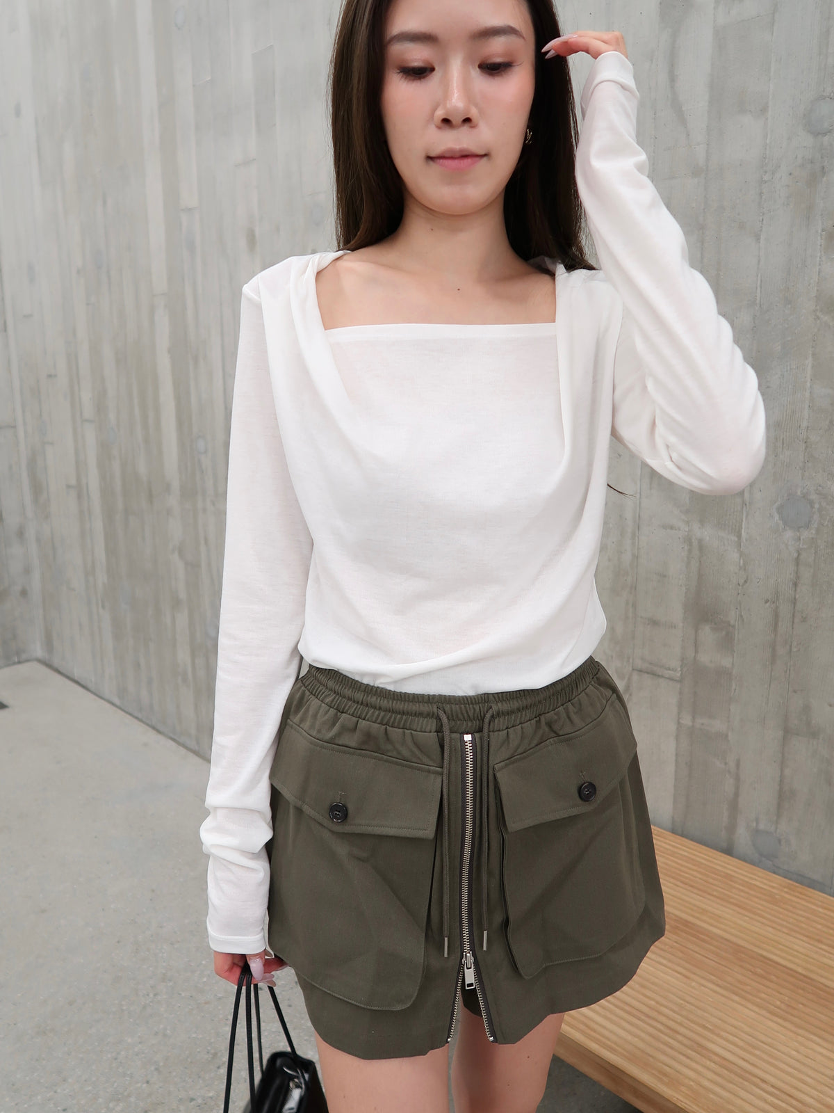 Zip Up 2 Pockets Skirt Shorts