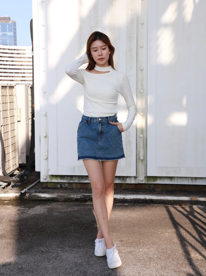 Lined Denim Skirt