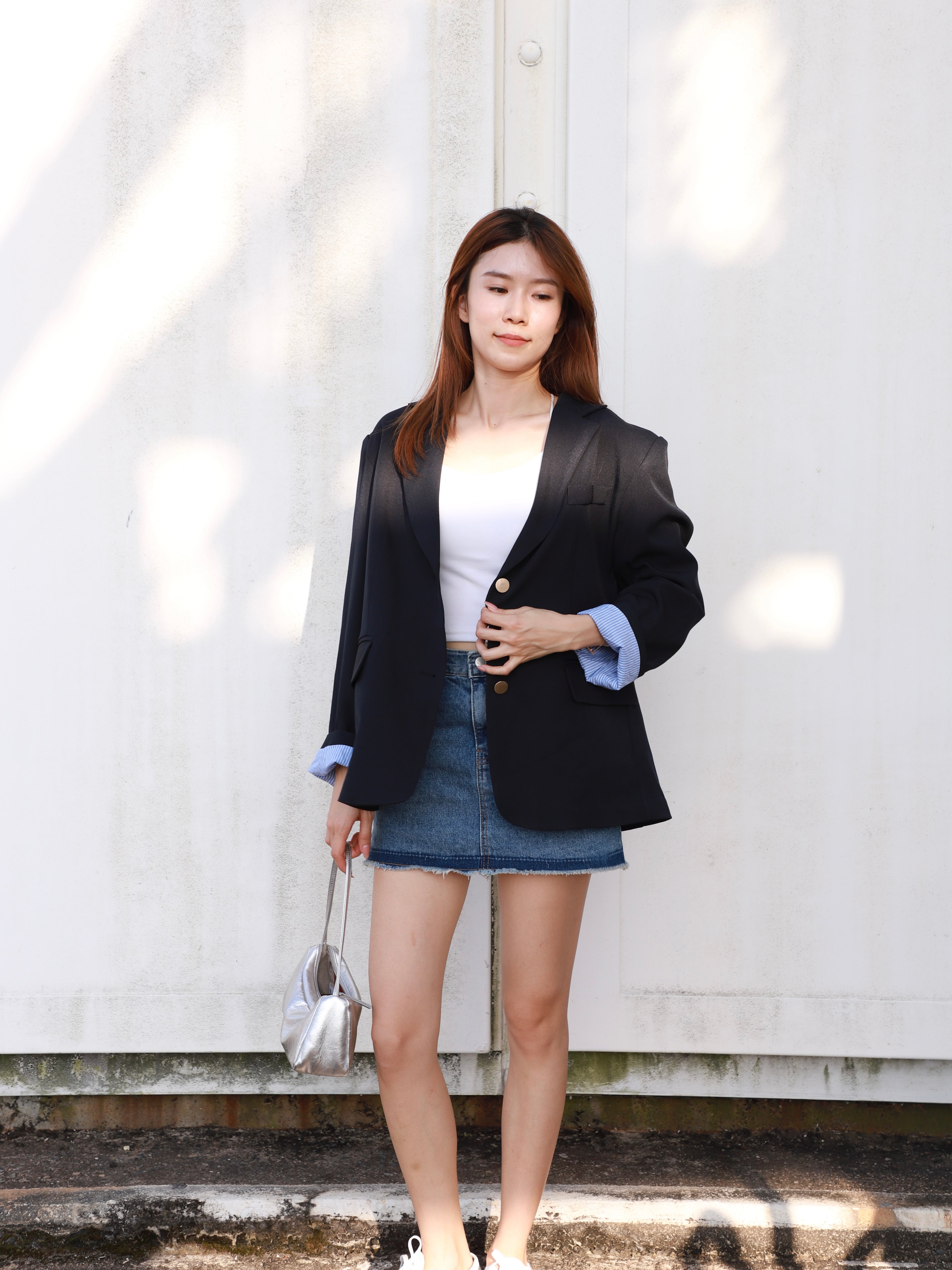 Lined Denim Skirt