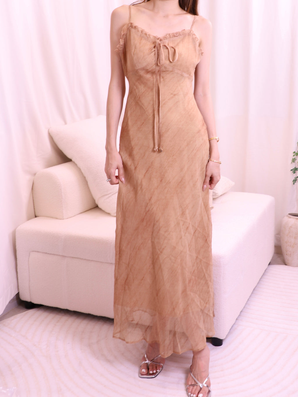Orange Flowery Maxi Dress