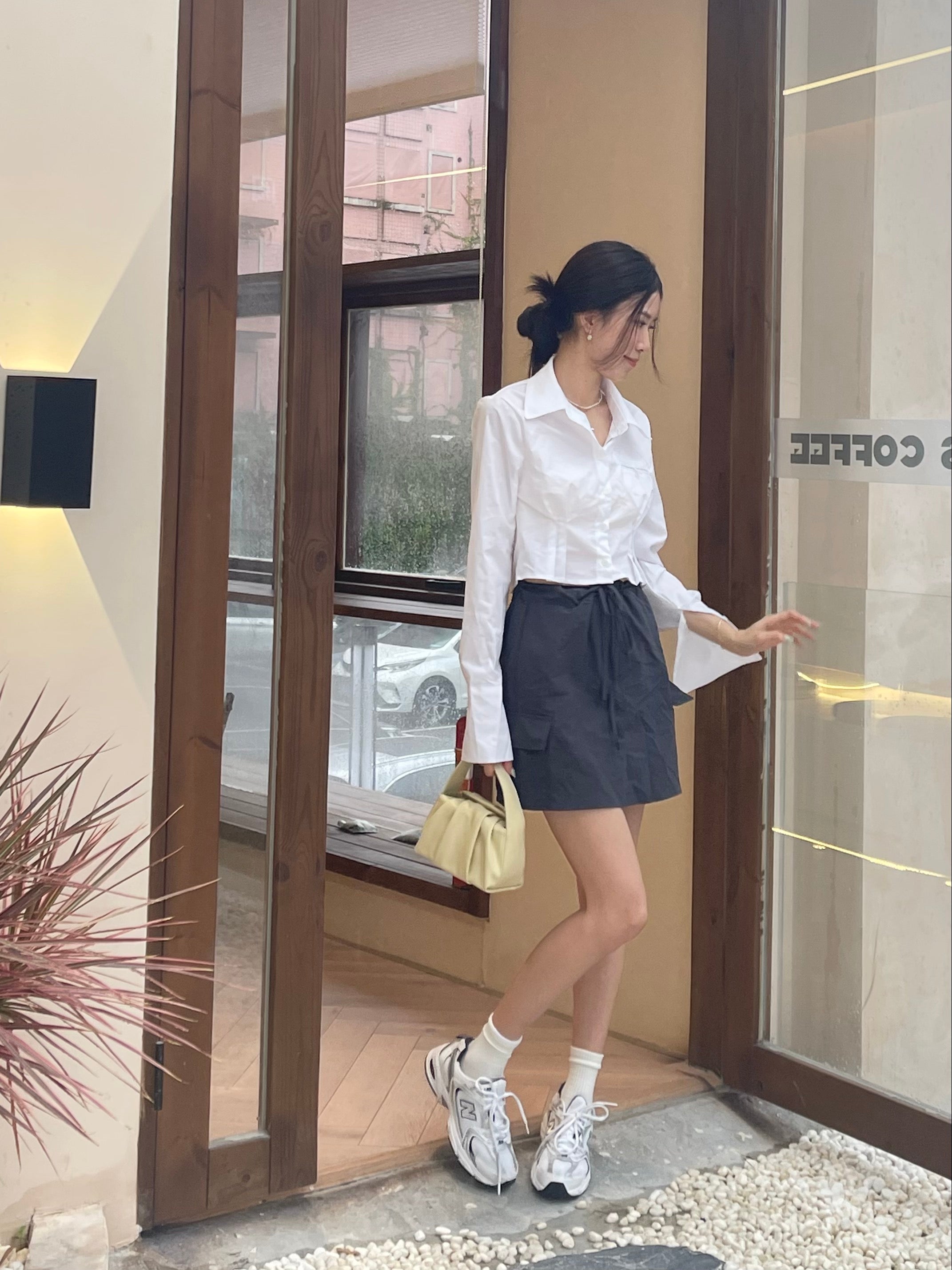 Tie Waist Cargo Skirt
