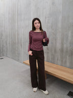 Brown Double Button Jeans