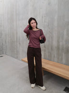 Brown Double Button Jeans