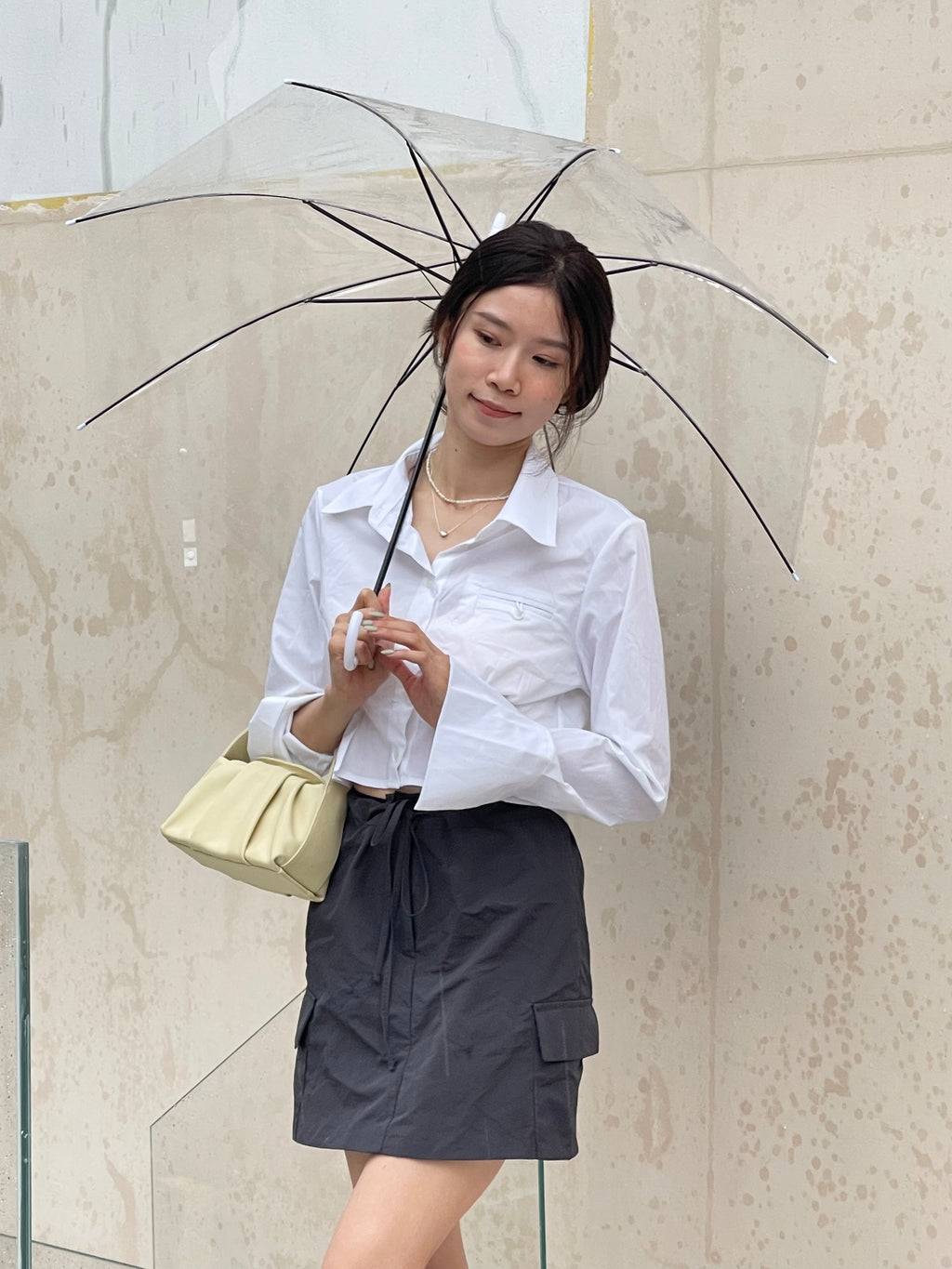 Tie Waist Cargo Skirt