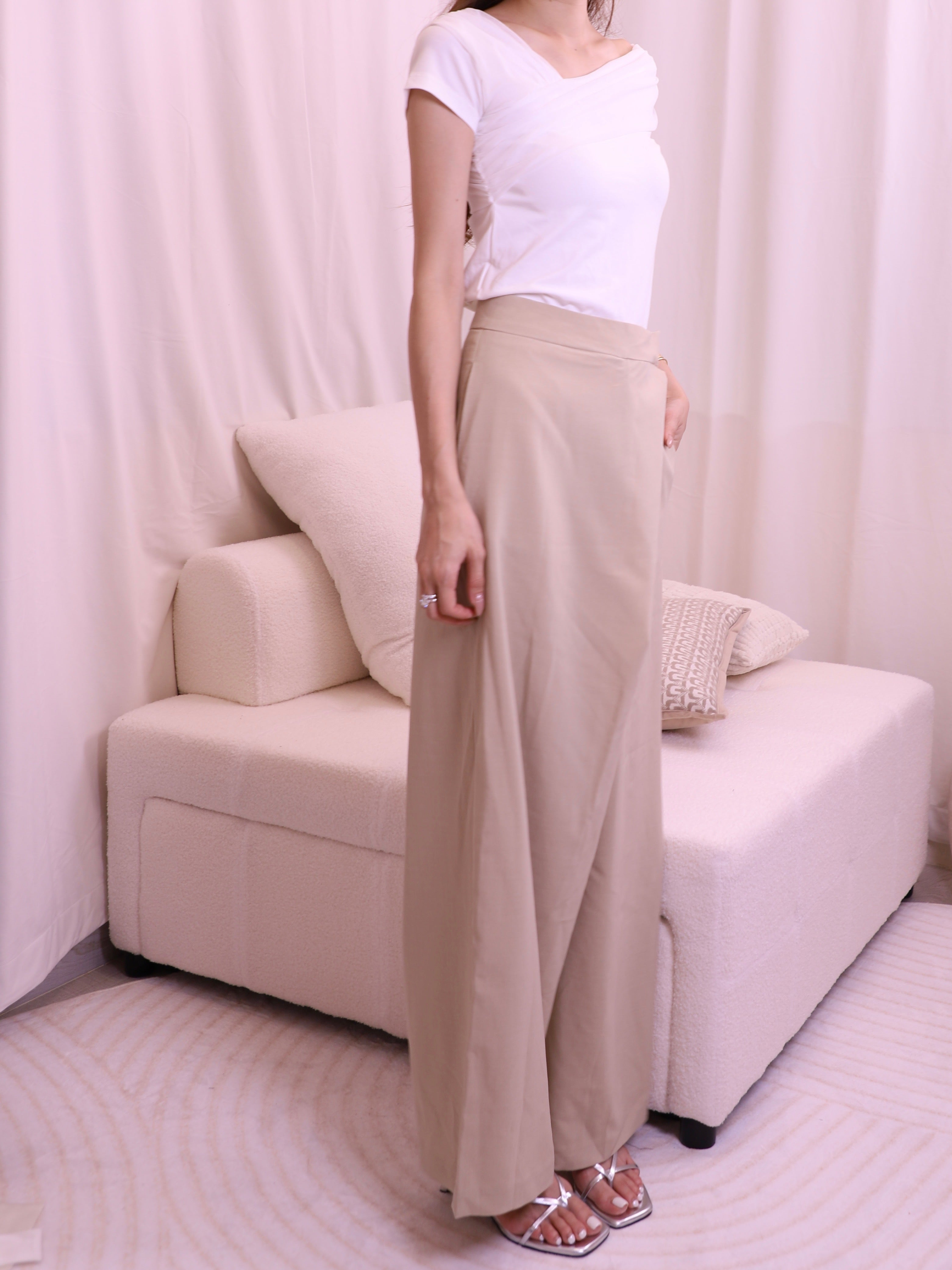 Cover Up Slit Chiffon Pants