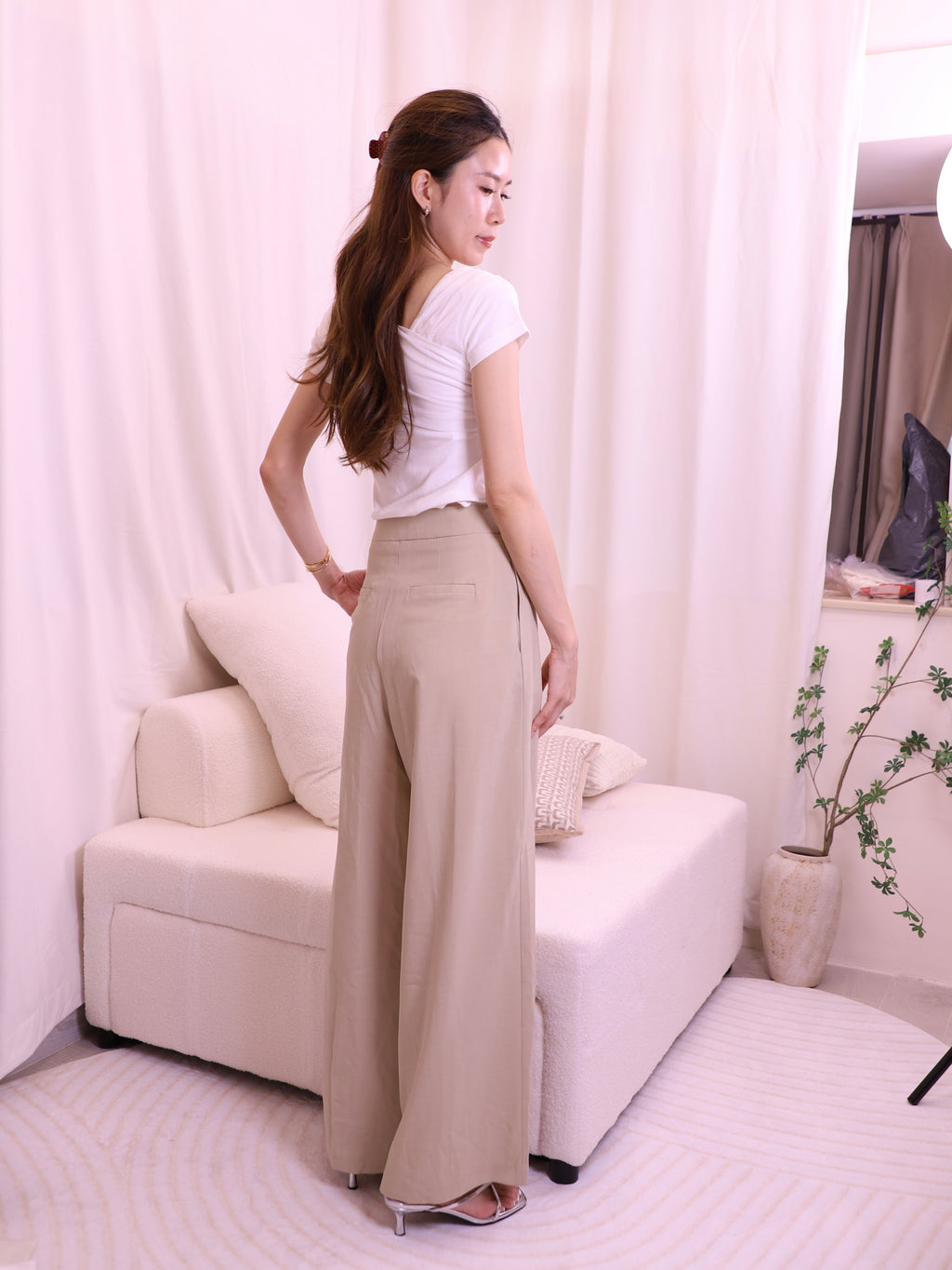 Cover Up Slit Chiffon Pants