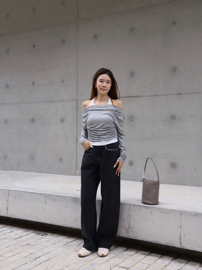 Cross Neck Striped Top