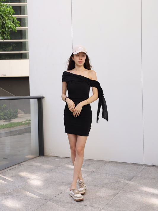 One Side Tail Mini Dress