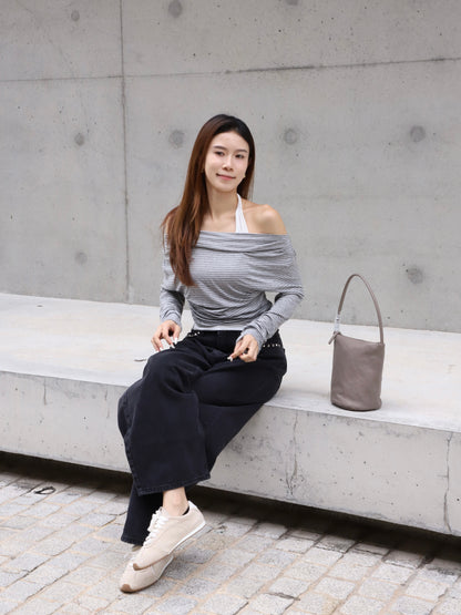 Cross Neck Striped Top