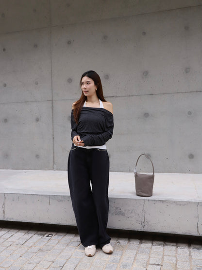 Cross Neck Striped Top