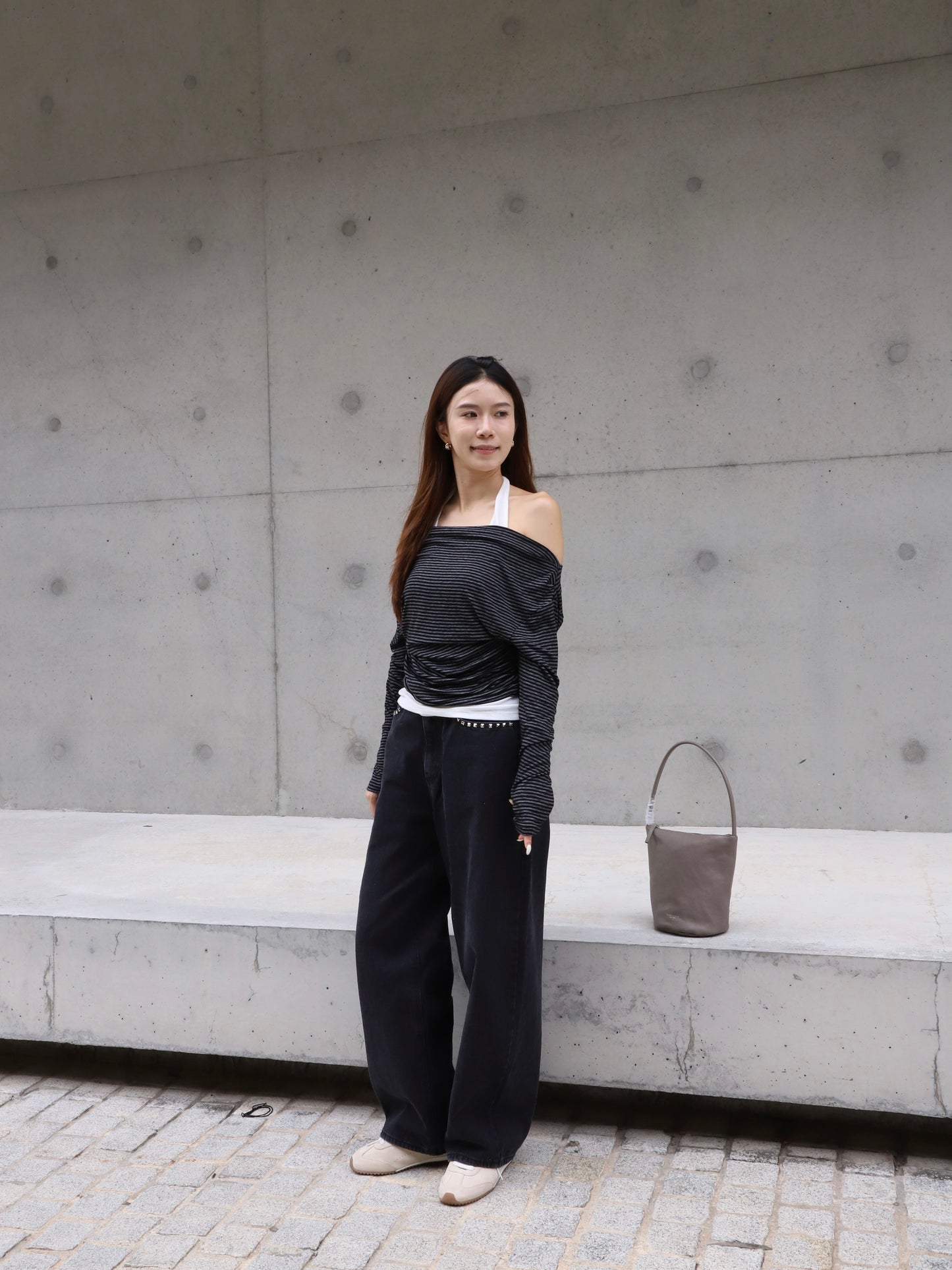 Cross Neck Striped Top