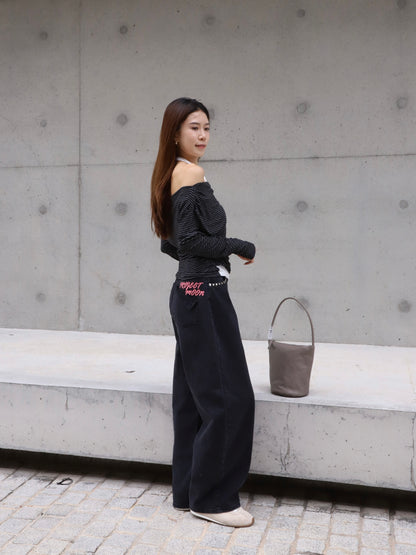 Pink Words Denim Jeans