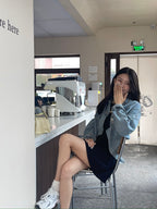 U Cut Denim Jacket