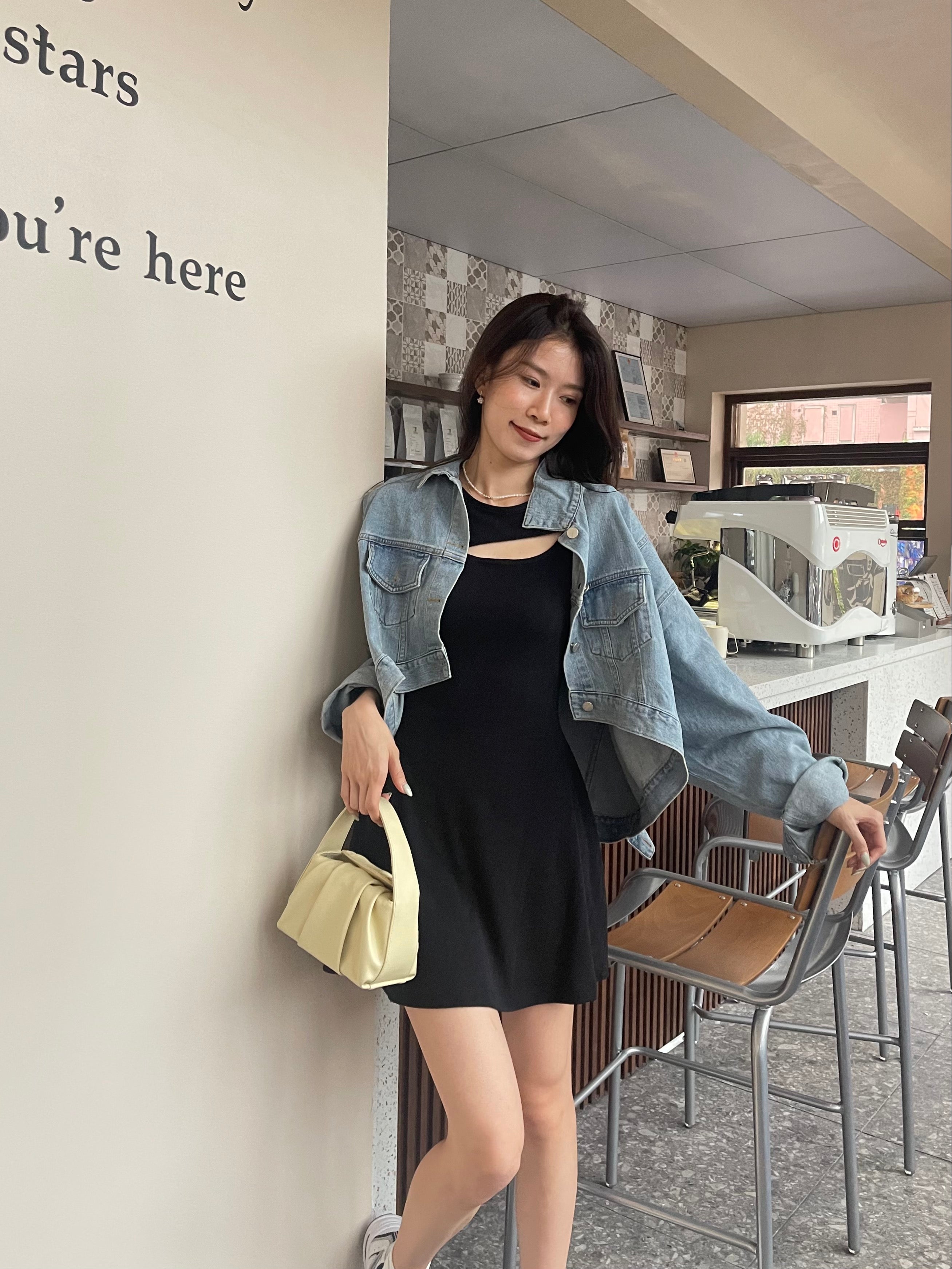 U Cut Denim Jacket