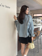 U Cut Denim Jacket