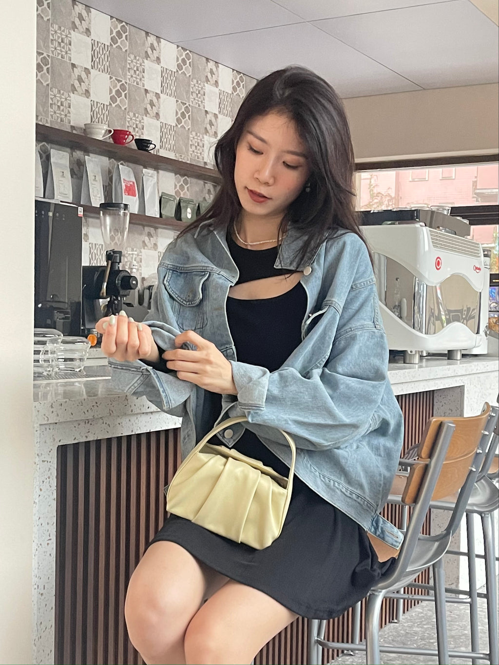 U Cut Denim Jacket